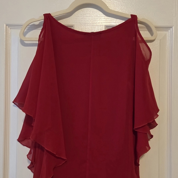 Red Layered Ruffle Blouse - Picture 5 of 6